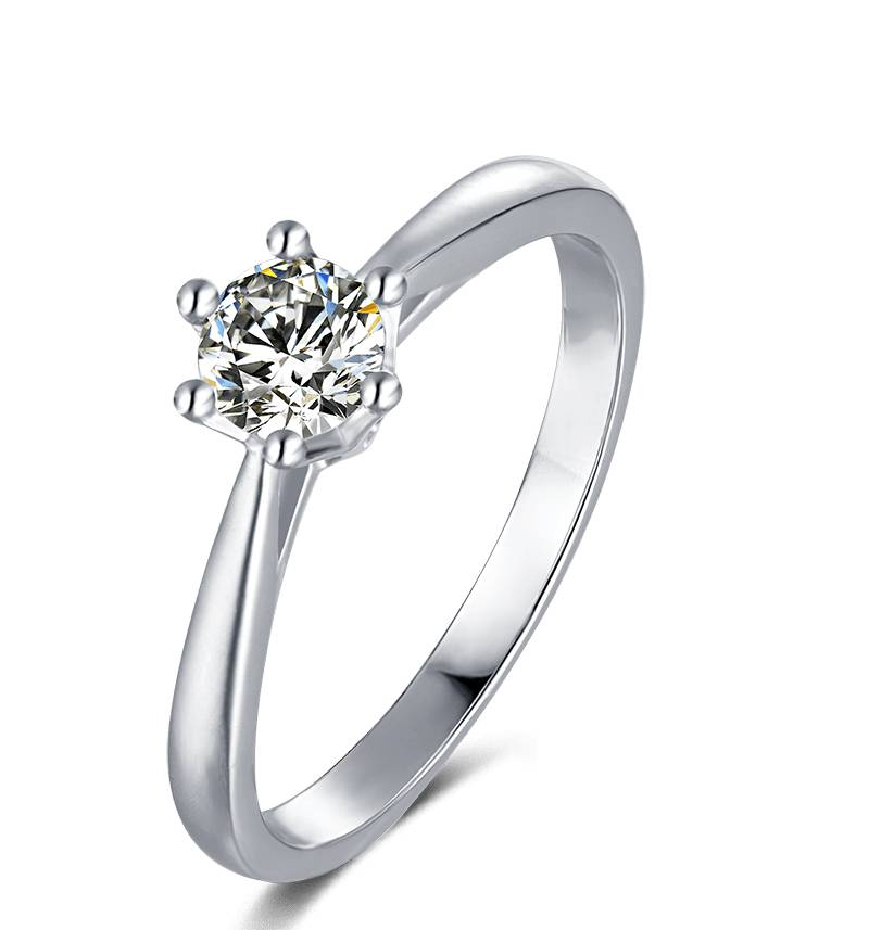 Baikalla 4 Baikalla™ "Madeline" Sterling Silver Moissanite 6 Prong Promise Ring