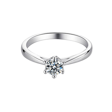 Baikalla Baikalla™ "Madeline" Sterling Silver Moissanite 6 Prong Promise Ring