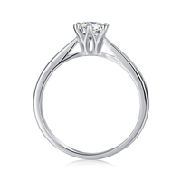 Baikalla Baikalla™ "Madeline" Sterling Silver Moissanite 6 Prong Promise Ring