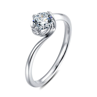 Baikalla 4 Baikalla™ "Marie" Sterling Silver Moissanite 4 Prong Promise Ring