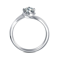 Baikalla Baikalla™ "Marie" Sterling Silver Moissanite 4 Prong Promise Ring