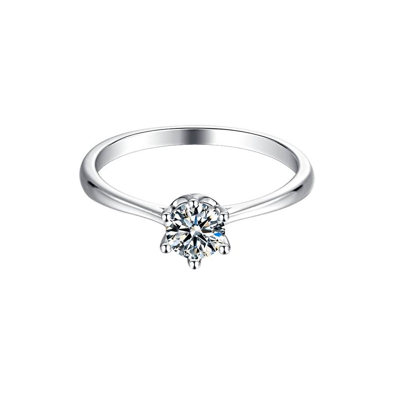 Baikalla Baikalla™ "Zoey" Sterling Silver Moissanite 6 Prong Promise Ring