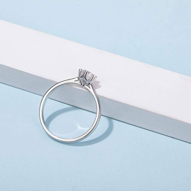 Baikalla Baikalla™ "Zoey" Sterling Silver Moissanite 6 Prong Promise Ring