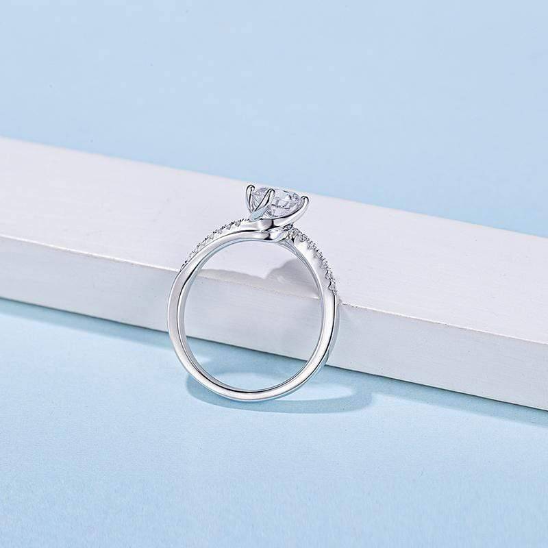 Baikalla Baikalla™ "Annie" Sterling Silver Moissanite 6 Prong Promise Ring