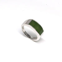 Baikalla Jewelry Jade Ring Baikalla™ "Signature Signet" Sterling Silver Real Green Nephrite Jade Classic Men's Ring