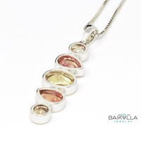 Baikalla Jewelry Gold Gemstone Necklace Pendant with Gold Chain Baikalla™ "Savannah" 14k Gold Natural  5 Oregon Sunstones Pendant Necklace