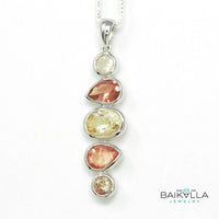 Baikalla Jewelry Gold Gemstone Necklace Baikalla™ "Savannah" 14k Gold Natural  5 Oregon Sunstones Pendant Necklace