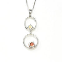 Baikalla Jewelry Gemstone Pendant Necklace Baikalla™ "Diana" 14k Gold Natural  2 Oregon Sunstones Pendant Necklace