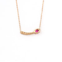 Baikalla Jewelry Gemstone Pendant Necklace Baikalla™ "Shooting Star" 18K Rose Gold & Ruby Shooting Star .14 CTW Diamond Pendant Necklace