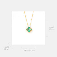Baikalla Jewelry 18k Yellow Gold Emerald Clover With 1/5 CTW Diamonds Pendant Necklace