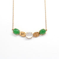 Baikalla Jewelry Gold Jadeite Pendant Baikalla™ 18k Rose Gold Imperial Green & Ice Jadeite Jade Necklace