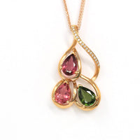 Baikalla Jewelry Gemstone Pendant Necklace Baikalla™ 18k Rose Gold & Natural Tourmaline Pendant Necklace
