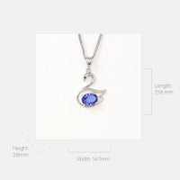 Baikalla Jewelry Gemstone Pendant Necklace Baikalla™ "Love Swan" 18k White Gold & Genuine Tanzanite Swan Pendant Necklace