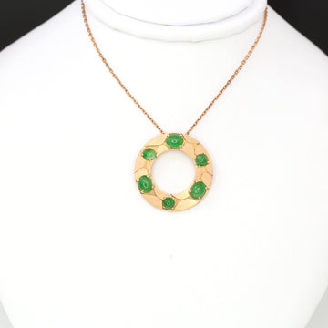 Baikalla Jewelry God Jadeite Necklace Baikalla™ "Alexandra" 14k Rose Gold & Genuine Imperial Jadeite Pendant Necklace