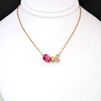 Baikalla Jewelry Gemstone Pendant Necklace Baikalla™ "Butterfly Tourmaline" 18K Rose Gold Baby Pink Tourmaline & 1/5 CTW Diamond Pendant Necklace