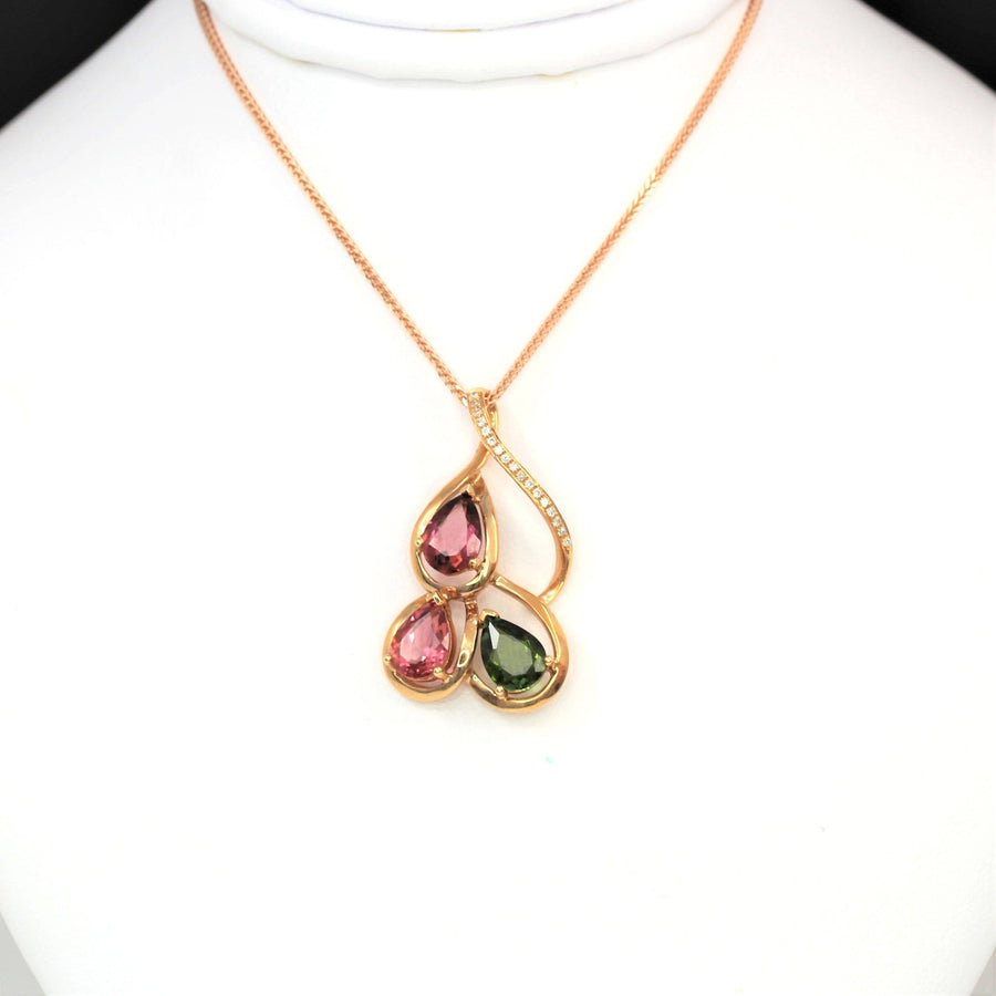 Baikalla Jewelry Gemstone Pendant Necklace Baikalla™ 18k Rose Gold & Natural Tourmaline Pendant Necklace
