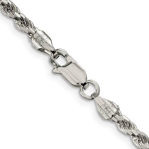 Baikalla Jewelry 14K Yellow Gold Pendant Sterling Silver 3 mm Solid Diamond-cut Rope Chain with Lobster Clasp