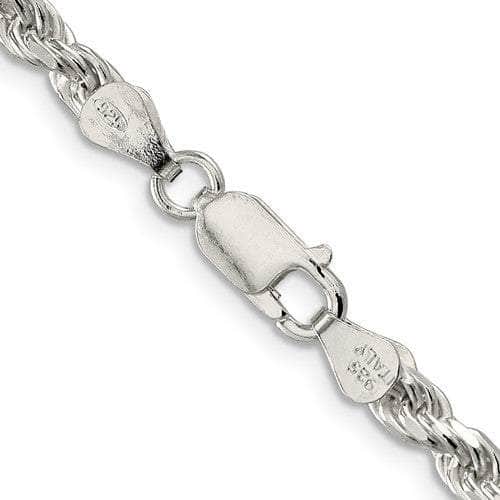 Baikalla Jewelry 14K Yellow Gold Pendant Sterling Silver 4 mm Solid Diamond-cut Rope Chain with Lobster Clasp