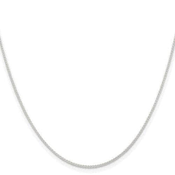 Baikalla Jewelry 14K Yellow Gold Pendant 18" Sterling Silver 1 mm Solid Wheat Chain with Jump Ring 16"-18"