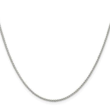 Baikalla Jewelry 14K Yellow Gold Pendant Sterling Silver 1.5 mm Solid Wheat Chain with Jump Ring 18"