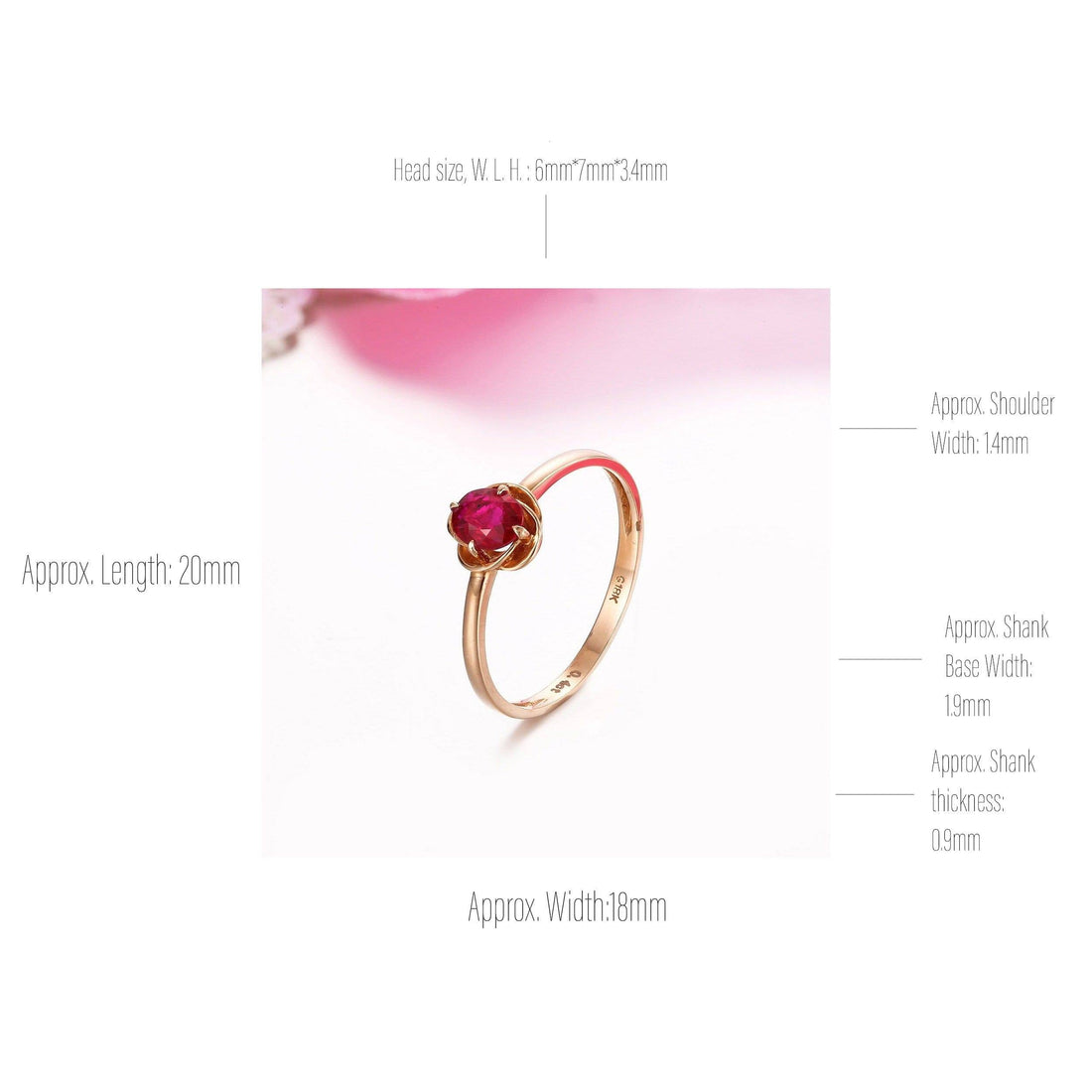 Baikalla Jewelry Gold Ruby Ring Baikalla™ 18k Rose Gold & Natural A 2/5 Ruby Ring with Diamonds