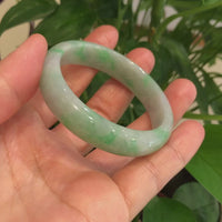 Baikalla™ "Classic Bangle" Genuine Jadeite Jade Lavender Green Bangle Bracelet (53.5mm)#147