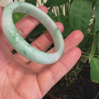 Genuine Burmese Green Jadeite Jade Bangle Bracelet (58.7 mm) #130