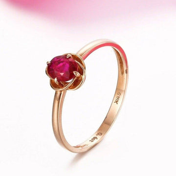 Baikalla Jewelry Gold Ruby Ring 5 Baikalla™ 18k Rose Gold & Natural A 2/5 Ruby Ring with Diamonds