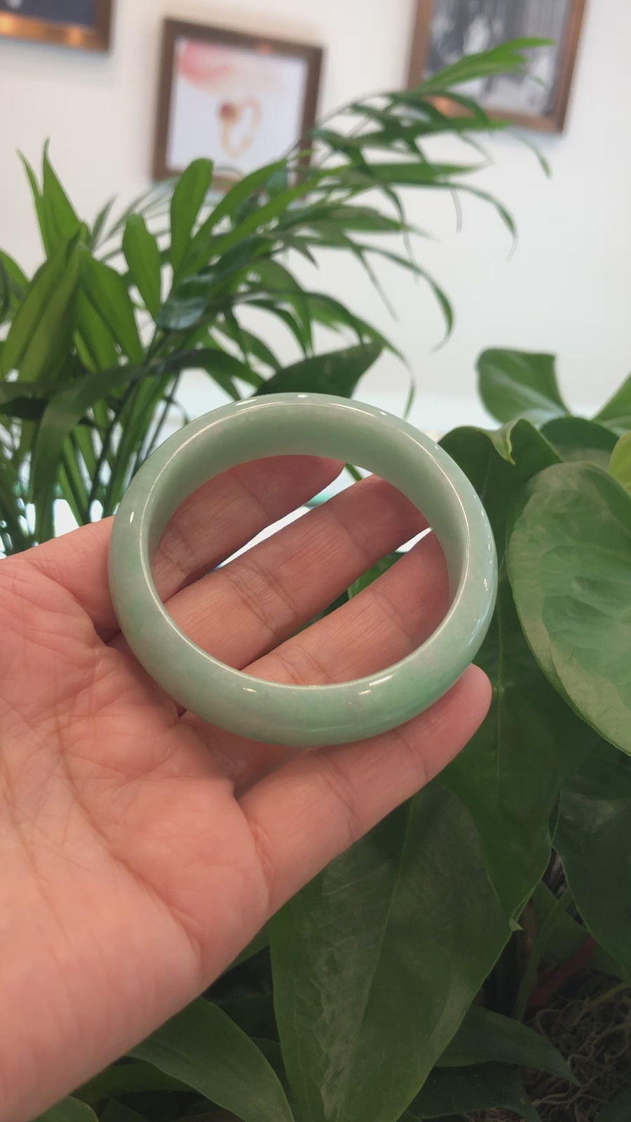 High-quality Apple Green Natural Burmese Jadeite Jade Bangle (57.55 mm ) #888