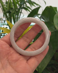 Baikalla "Classic Bangle" White Natural Burmese Jadeite Jade Bangle ( 55.64mm ) 