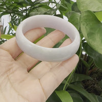 Genuine Burmese White Lavender Jadeite Jade Bangle Bracelet (59.7mm) #840