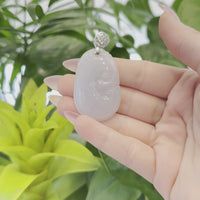 Genuine Lavender Jadeite Jade Ru Yi Pendant Necklace With Sterling Silver Bail