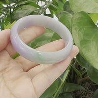 Genuine Burmese Lavender & Green Jadeite Jade Bangle Bracelet ( 59.72 mm ) #962