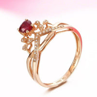 Baikalla Jewelry Gold Ruby Ring 6 Baikalla™  18k Rose Gold & Natural A Ruby ( 1/2 ct ) Ring With Diamonds