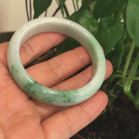 Baikalla™ "Classic Bangle" Genuine Burmese Green Jadeite Jade Bangle Bracelet (57.0 mm) #183