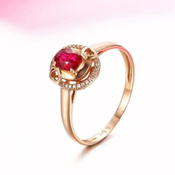 Baikalla Jewelry Gold Ruby Ring 5 Baikalla™ 18k Rose Gold & Natural A Ruby (1/2 ct ) Ring With Diamonds