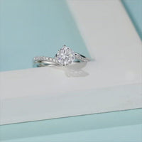 Baikalla™ "Annie" Sterling Silver Moissanite 6 Prong Promise Ring