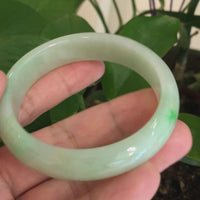 Genuine Burmese Green Jadeite Jade Bangle Bracelet (57.2mm)#SZS1004