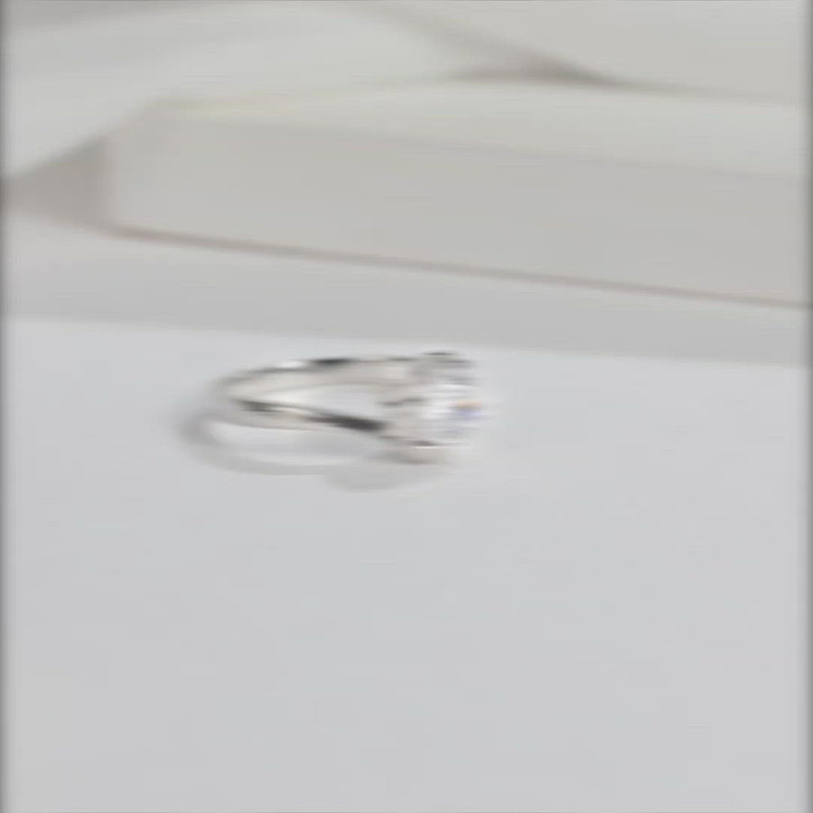 Baikalla™ "Camila" Sterling Silver Moissanite 6 Prong Promise Ring