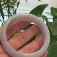 Baikalla Classic Lavender Jadeite Jade Wider Bangle Bracelet (57.82 mm) #549