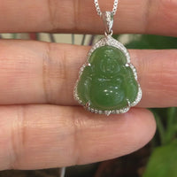 Genuine Apple Green Jade Happy Buddha Pendant Necklace | Gemstone And Jade Jewelry, Nephrite Jade Jewelry | Baikalla Jewelry™, Find your Natural Gems and Jade Jewelry