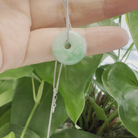 Baikalla™ "Good Luck Button" Necklace Rich Green Jade Lucky KouKou Pendant Necklace