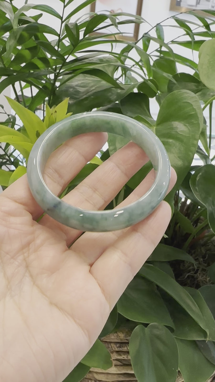 Baikalla Blue-Green Classic Real Jadeite Jade Bangle Bracelet (59.58mm) #937