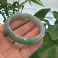 Classic Blue- Green Natural Burmese Jadeite Jade Bangle (58.16 mm) #729