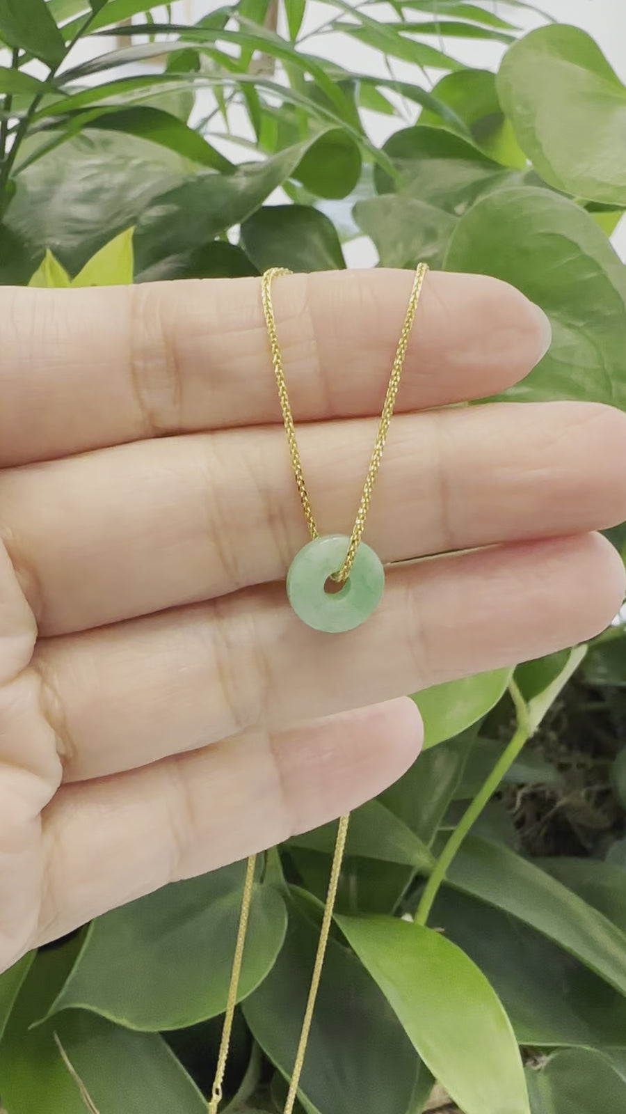 Baikalla "Good Luck Button" Necklace Real Jadeite Jade Lucky KouKou Donut Pendant Necklace