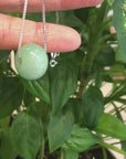 Baikalla™ "Good Luck Button" Necklace Real Green Jade Lucky TongTong Pendant Necklace
