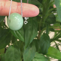 Baikalla™ "Good Luck Button" Necklace Real Green Jade Lucky TongTong Pendant Necklace