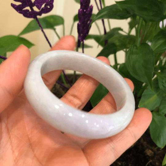Baikalla Jewelry Jadeite Jade Bangle Bracelet Genuine Burmese Lavender Jadeite Jade Bracelet Bangle ( 58.38 mm )#139