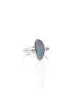 Baikalla Jewelry Sterling Silver Gemstone Ring Sterling Silver Oval Australian Black Opal Bezel Set Ring