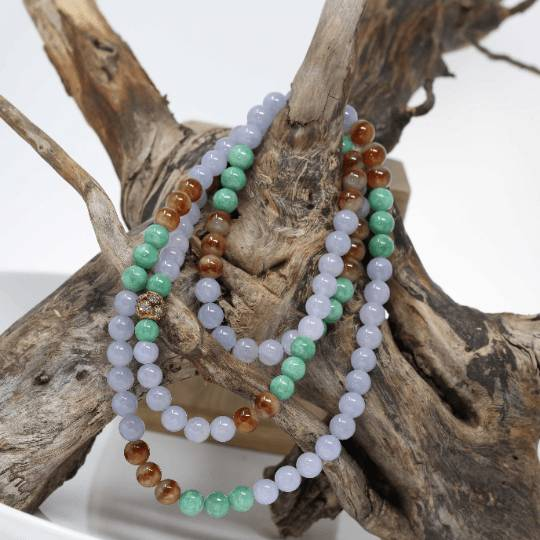 Baikalla Jewelry Genuine Jadeite Jade Multiple Colors Beads Necklace 28 inches